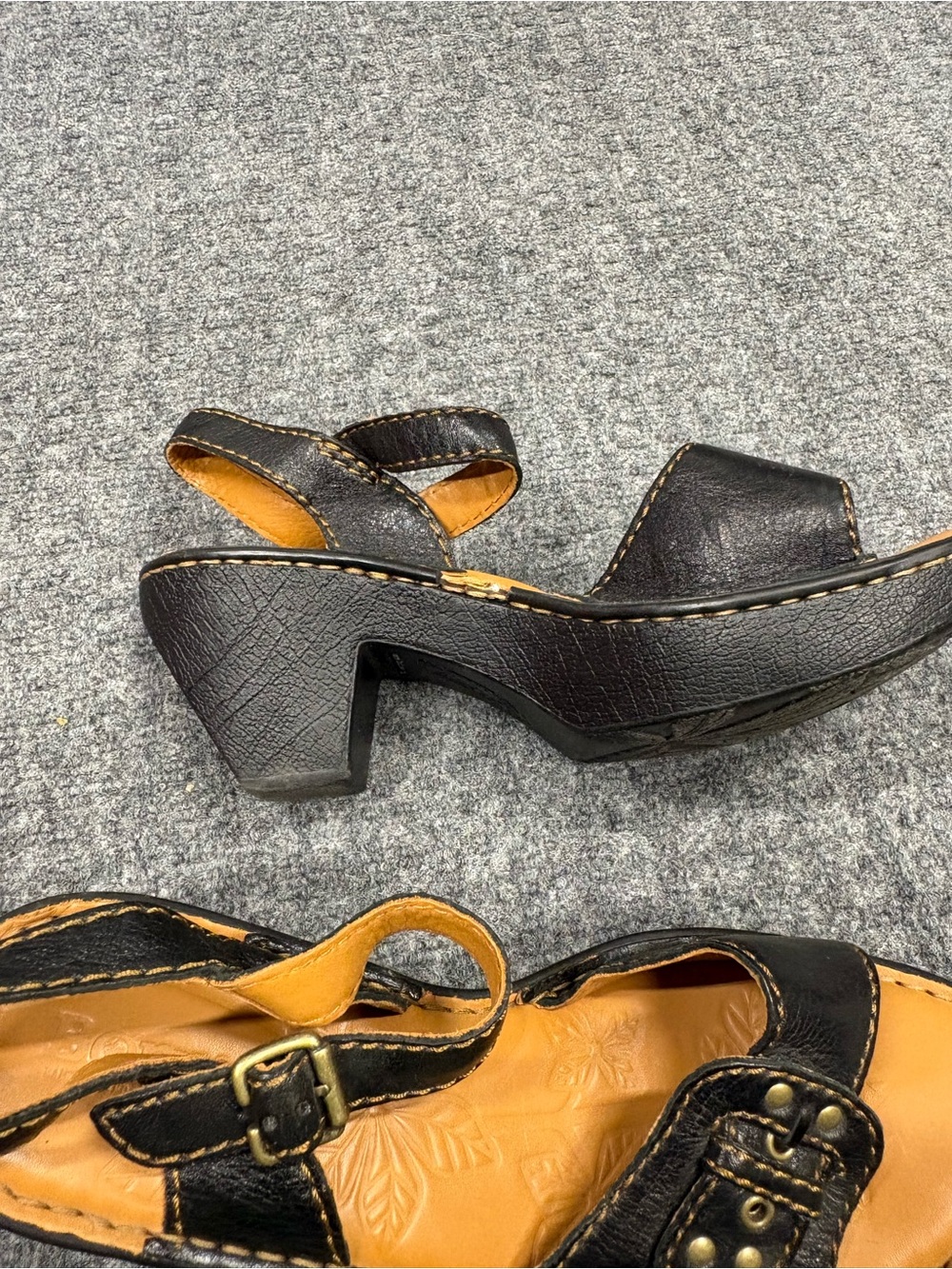 Born Black and Tan Leather Ankle-Strap Sandals - Picture 3 of 14
